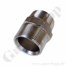 Doppelnippel 1 1/2" NPT AG x 1 1/2" NPT AG - 400 bar Edelstahl