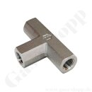 T-Stück 1/8" NPT - IG-IG-IG - T-Muffe 3 x 1/8" NPT IG - 448 bar - Edelstahl