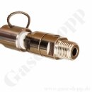 Spiralwendel Edelstahl mit Rückschlagventil 300 bar - Eingang 1/4" NPT IG 90° / 1/4" NPT AG 180° - Länge ca. 65 cm