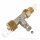 Adapter T-Stück W21,8x1/14" AG x G 1/2" x W21,8x1/14" IG ÜM Sechskantanschluss - mit G 1/2" IG Manometerverschraubung u.a. für Manometer Drucksensoren - Messing / Stahl verzinkt