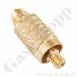 Flaschenanschluss DIN 477-1 Nr. 13 - G 5/8 x G 1/4 AG - Druckluft 200 bar - Handanschluss - Länge 90 mm - Messing