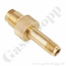 Flaschenanschluss Druckluft Handanschluss DIN 477-5 Nr. 50 - G 5/8" AG x 1/4" NPT AG - Länge 90 mm - Messing - 300 bar EN 144-2