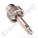 Flaschenanschluss DIN 477-1 Nr.6 - W21,8x1/14" x 1/4" NPT AG - Argon CO2 Helium 200 bar - Handanschluss - L&auml;nge 90 mm - Edelstahl
