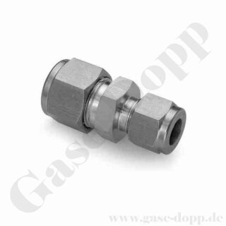 Reduzierverschraubung gerade - RVS 1/2" x RVS 1/8" - Doppelklemmring Rohrverschraubung (RVS) zöllig auf Doppelklemmring Rohrverschraubung (RVS) zöllig - Edelstahl - HAM-LET