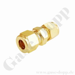 Reduzierverschraubung gerade - RVS 10 mm x RVS 3/8" - Doppelklemmring Rohrverschraubung (RVS) metrisch auf Doppelklemmring Rohrverschraubung (RVS) zöllig - Messing - HAM-LET