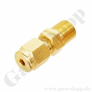 Einschraubverschraubung - RVS 1/8" x 1/8" NPT AG - Doppelklemmring Rohrverschraubung (RVS) zöllig auf NPT Außengewinde AG - Messing - HAM-LET