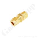 Einschraubverschraubung - RVS 8 mm x 3/8" NPT AG - Doppelklemmring Rohrverschraubung (RVS) metrisch auf NPT Außengewinde AG - Messing - HAM-LET