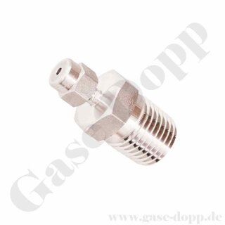 Einschraubverschraubung - RVS 1/16" x 1/4" NPT AG - Doppelklemmring Rohrverschraubung (RVS) zöllig auf NPT Außengewinde AG - Edelstahl - HAM-LET