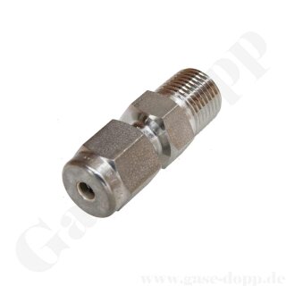 Einschraubverschraubung - RVS 1/8" x 1/8" NPT AG - Doppelklemmring Rohrverschraubung (RVS) zöllig auf NPT Außengewinde AG - Edelstahl - HAM-LET