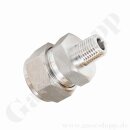 Einschraubverschraubung - RVS 18 mm x 1/4" NPT AG - Doppelklemmring Rohrverschraubung (RVS) metrisch auf NPT Außengewinde AG - Edelstahl - HAM-LET