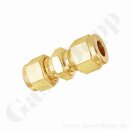 Verschraubung gerade - RVS 8 mm x RVS 8 mm - Doppelklemmring Rohrverschraubung (RVS) metrisch auf Doppelklemmring Rohrverschraubung (RVS) metrisch - Messing - HAM-LET