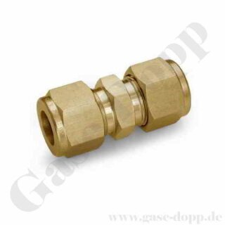 Verschraubung gerade - RVS 16 mm x RVS 16 mm - Doppelklemmring Rohrverschraubung (RVS) metrisch auf Doppelklemmring Rohrverschraubung (RVS) metrisch - Messing - HAM-LET