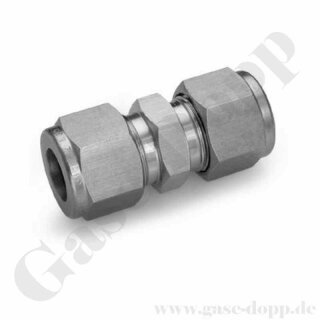 Verschraubung gerade - RVS 3/8" x RVS 3/8" - Doppelklemmring Rohrverschraubung (RVS) zöllig auf Doppelklemmring Rohrverschraubung (RVS) zöllig - Edelstahl - HAM-LET