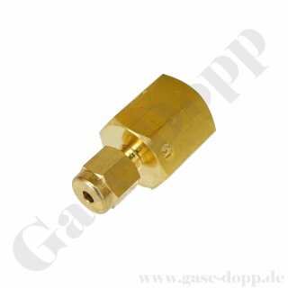 Aufschraubverschraubung gerade - RVS 1/8" x G 1/4" IG - Doppelklemmring Rohrverschraubung (RVS) zöllig auf zölliges Innengewinde BSPP (G) IG - Messing - HAM-LET