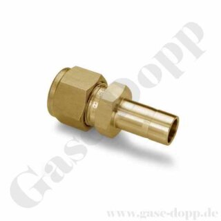 Reduzierschraubverschraubung - RVS 8 mm x RST 1/2" - Doppelklemmring Rohrverschraubung (RVS) metrisch auf Rohrstutzen (RST) zöllig - Messing - HAM-LET