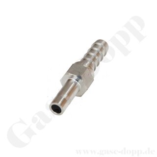 Schlauchverbinder - Rohrstutzen RST 1/4" x 1/4" Schlauchtülle -  Rohrstutzen AD Ø zöllig x Schlauchanschluss ID Ø zöllig - 550 bar - Edelstahl