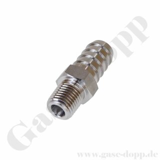 Schlauchtülle 1/2" x 1/4" NPT AG - Gewindetülle mit Schlauchanschluss / Aussengewindetülle Edelstahl