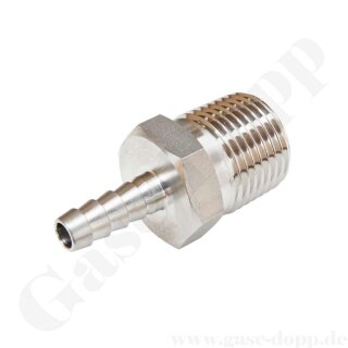 Schlauchtülle 1/4" (6,4 mm) x 1/2" NPT AG - Gewindetülle mit Schlauchanschluss / Aussengewindetülle Edelstahl