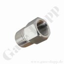 Reduzierung 1/2" NPT AG x 3/8" NPT IG - 366 bar - Edelstahl - Adapter NPT Aussengewinde x NPT Innengewinde