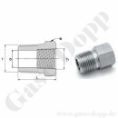 Reduzierung 1/2" NPT AG x 3/8" NPT IG - 366 bar - Edelstahl - Adapter NPT Aussengewinde x NPT Innengewinde