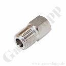 Reduzierung 1/4" NPT AG x 1/8" NPT IG - 448 bar - Edelstahl - Adapter NPT Aussengewinde x NPT Innengewinde