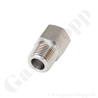 Reduzierung 3/8" NPT AG x 1/4" NPT IG - Adapter NPT Aussengewinde x NPT Innengewinde - 455 bar - Edelstahl