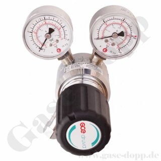 Reinstgasdruckminderer 200 bar - 0,5 bis 10 bar regelbar - 1-stufig - IN / OUT NPT 1/4" IG - 6 Port - Eingang Rechts - FKM - Messing verchromt 6.0 - GCE Druva CPLH0SJ