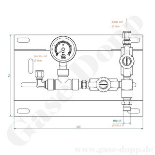 Ventilpanel für Kohlendioxid CO2 flüssig / für überkritisches CO2 - max. 80 bar - Messing  verchromt - GCE DRUVA