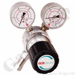 Reinstgasdruckminderer 200 bar - 0,5 bis 28 bar regelbar - 1-stufig - IN / OUT NPT 1/4 IG - 6 Port - Eingang Rechts - FKM - Messing verchromt 6.0 - GCE Druva CPLH0SJ