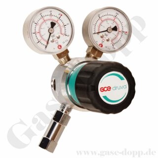 Reinstgasdruckminderer 300 bar - 0,5 bis 50 bar regelbar - 1-stufig - IN / OUT NPT 1/4" IG - 6 Port - Eingang Rechts - Messing verchromt 6.0 - GCE Druva CPLH0SJ