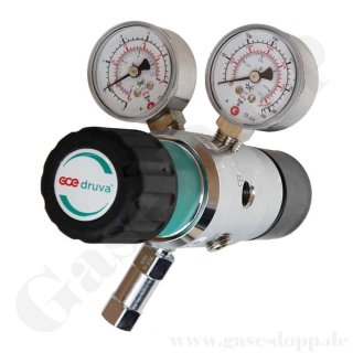 Reinstgasdruckminderer 200 bar - 0,5 bis 3 bar regelbar - 2-stufig - IN / OUT NPT 1/4 IG - 6 Port - Eingang Rechts - 20 m³/h - Messing verchromt 6.0 - GCE Druva CPLH0DJ