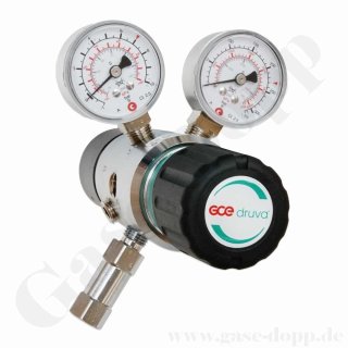 Reinstgasdruckminderer 200 bar - 0,5 bis 6 bar regelbar - 2-stufig - IN / OUT NPT 1/4 IG - 6 Port - Eingang Rechts - FKM - Messing verchromt 6.0 - GCE Druva CPLH0DJ