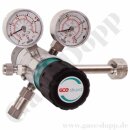 Flaschendruckminderer 6.0 - 230 bar - DIN 477 Nr.6 / W21,8x1/14" - Argon Helium CO2 - 2-stufig - 0,2 bis 3 bar AbsolutDruck regelbar vakuumtauglich - Ausgang: KRV 6mm - Messing verchromt - GCE DRUVA FMD52214