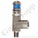 Sicherheitsüberdruckventil - einstellbarer Ansprechdruck 24 - 51 bar / 350 - 750 psi - IN 1/4" NPT AG - OUT 1/4" NPT IG - Edelstahl