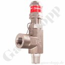 Sicherheitsüberdruckventil - einstellbarer Ansprechdruck 0,7 - 15,5 bar / 10 - 250 psi - IN 1/4" NPT AG - OUT 1/4" NPT IG - Edelstahl