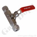 Kugelhahn Edelstahl max. 135 bar - beidseitig 10 mm DoppelKlemmringverschraubung - mit Sperrvorrichtung