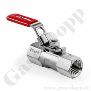 Kugelhahn Edelstahl max. 137 bar - beidseitig NPT 1/4" IG - mit Sperrvorrichtung