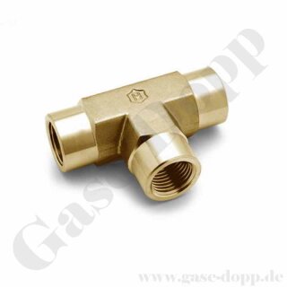 T-Stück 1/8" NPT - IG-IG-IG - T-Muffe 3 x 1/8" NPT IG - 221 bar - Messing