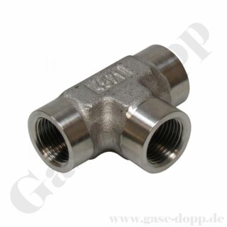 T-Stück 3/8" NPT - IG-IG-IG - T-Muffe 3 x 3/8" NPT IG - 366 bar - Edelstahl