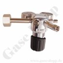 Flaschendruckminderer Stickstoff 200 bar 1-stufig bis 6,0 bar regelbar - Anschluss W24,32 x 1/14" DIN 477-1 Nr.10 - Ausgang: KRV 6mm - Messing verchromt 6.0 - GCE Druva CPLH0SJ