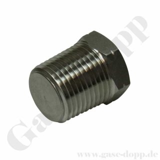 Verschlussschraube 1/2" NPT AG - mit Aussensechskant - 650 bar Edelstahl