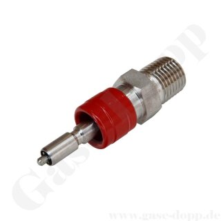 Schnellkupplung QC4 - Stecker DESO (geöffnet - absperrend) - max. 206 bar / 204°C - Anschluss 1/4" NPT AG - Edelstahl - HAM-LET