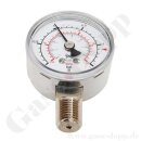 Manometer Ø 50 mm -1,0 bis 1,5 bar / 1 bar - 1/4" NPT AG Anschluss (6 Uhr) - Messing verchromt