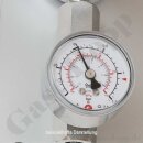 Manometer Ø 50 mm -1,0 bis 1,5 bar / 1 bar - 1/4" NPT AG Anschluss (6 Uhr) - Messing verchromt