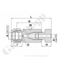 Rohrverschraubung - RVS 1/16" x RVS 1/2" - Chromatographie Verschraubung - Edelstahl - HAM-LET