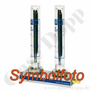 Filtereinheit FS 2-fach - Grundplatte 2--fach mit 1/4" NPT Anschlüssen + 1 x Kartusche zur Filtrierung von Feuchtigkeit Kohlenwasserstoffen - Trägergas KIT für FID für Luft & H2 - max. 7 l/min 11 bar - GCE Druva B1020