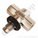 T- Doppelnippel 300 bar - G 5/8" DIN 477-5 Nr.50 - IG AG IG - Druckluft Atemluft T-Stück / Doppelabzweigstück - Messing vernickelt