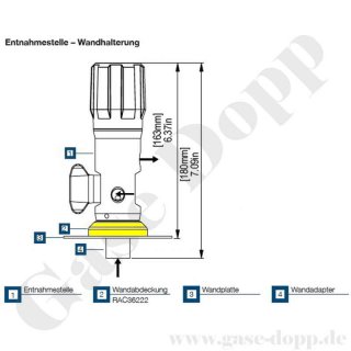 Wandabdeckung für G 3/8 Anschluss für Labor Entnahmedruckminderer - Kunststoff - GASARC RAC36222