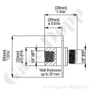 Wandadapter für Labor Entnahmedruckminderer - Eingang 1/4" NPT IG - Ausgang G 3/8" AG - Messsing - GASARC RSP00238