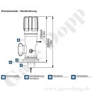 Wandadapter für Labor Entnahmedruckminderer - Eingang 1/4" NPT IG - Ausgang G 3/8" AG - Messsing - GASARC RSP00238